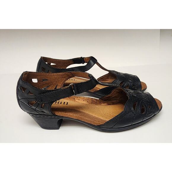 Cobb Hill by New Balance Womens Black Leather Open Toe Sandals Wedge Buckle 9.5M - Picture 11 of 16